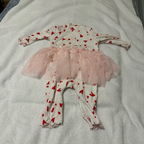 Cat & Jack Valentine one piece outfit with attached tutu size 0-3 months - Picture 4 of 4